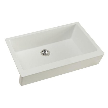 Elkay Quartz Luxe 35-7/8 x 20-15/16 x 9 Single Bowl Farmhouse Sink with Perfect Drain Ricotta ELXUFP3620RT0